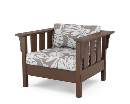 Martha Stewart by POLYWOOD® Acadia Deep Seating Chair in Mahogany / Leaf Grey Mist