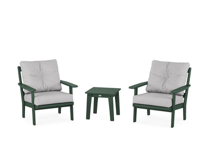 POLYWOOD® Prairie 3-Piece Deep Seating Set in Green / Granite