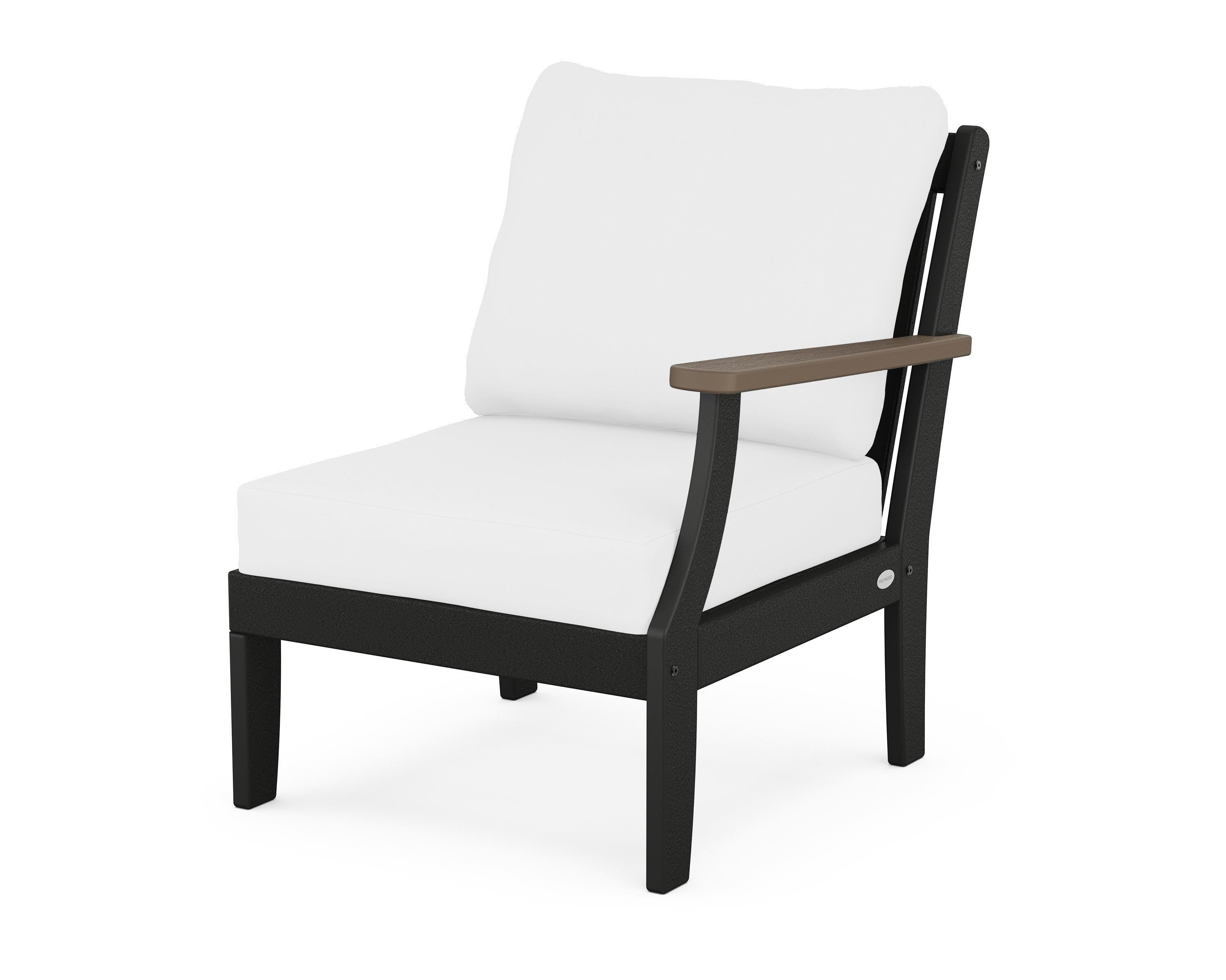 POLYWOOD® Braxton Modular Right Arm Chair in Black / Kona / Natural