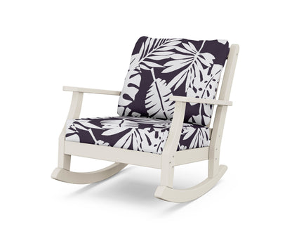 Country Living Wovendale Deep Seating Rocking Chair in Sand / Leaf Navy