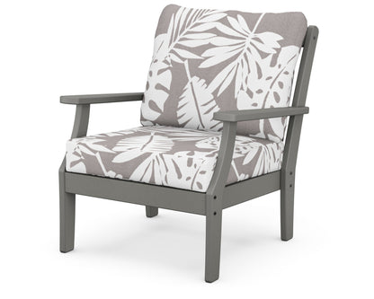 POLYWOOD® Braxton Deep Seating Chair in Slate Grey / Leaf Grey Mist