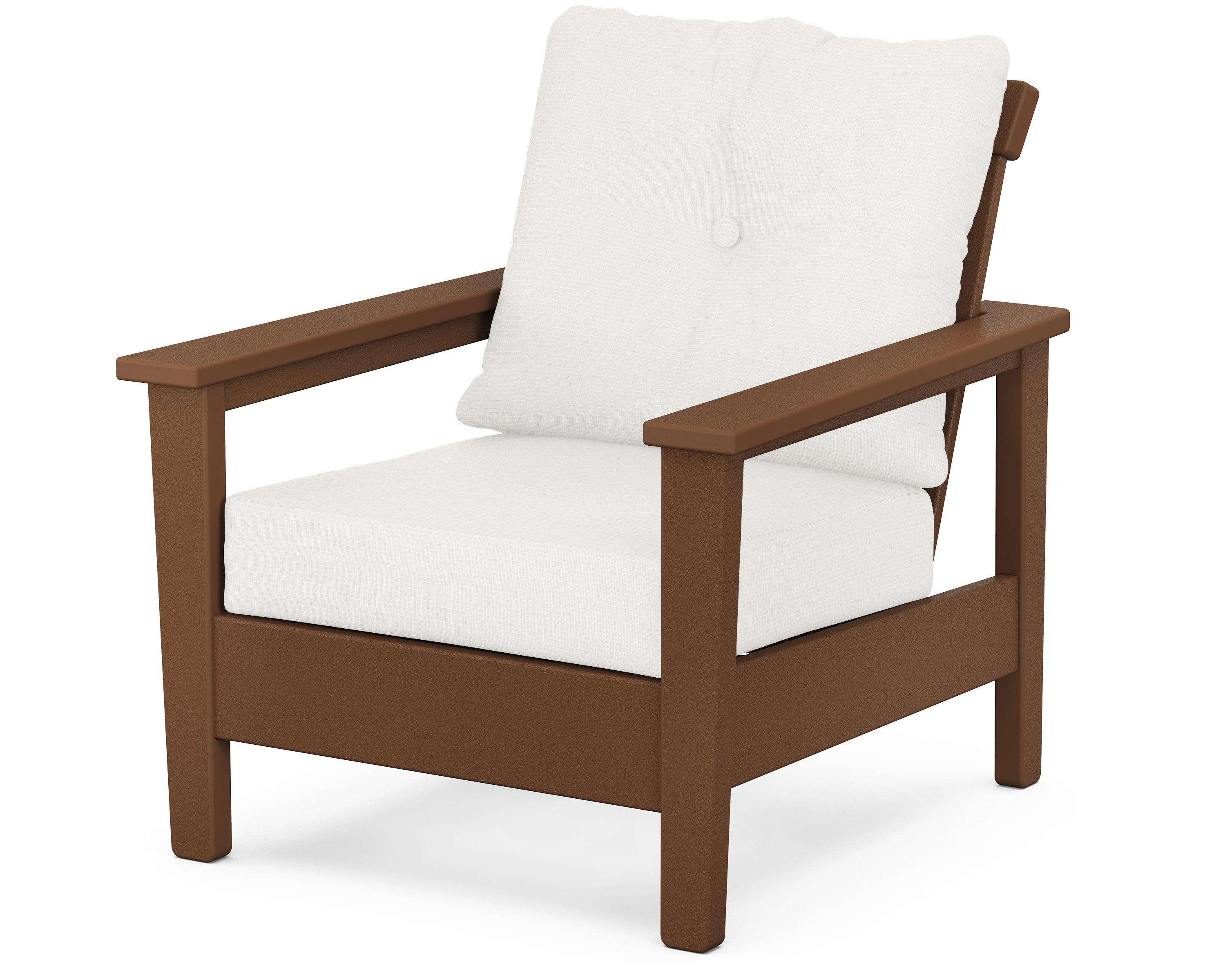 POLYWOOD® Prescott Deep Seating Chair in Teak / Natural Linen