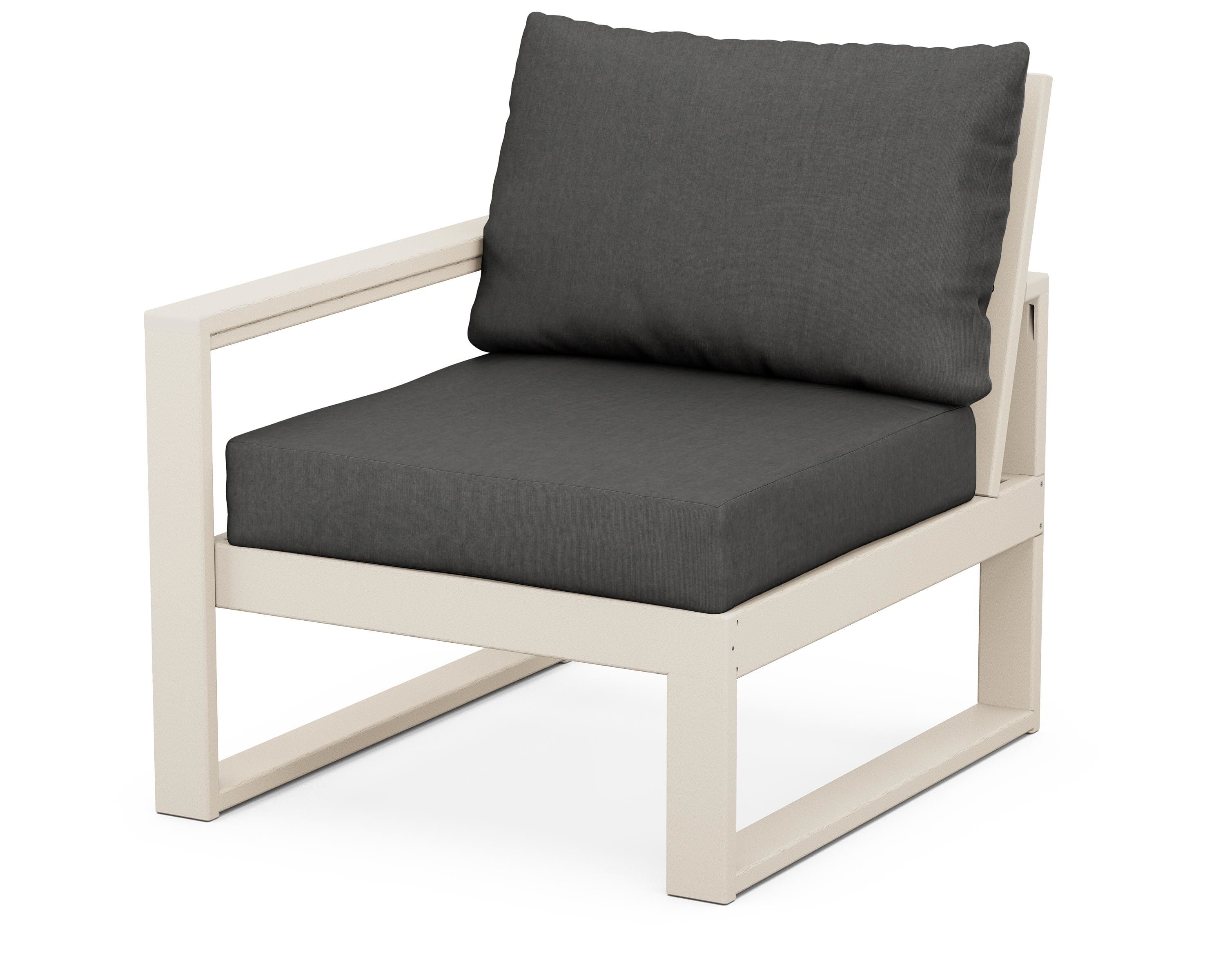 POLYWOOD® EDGE Modular Left Arm Chair in Sand / Spectrum Carbon