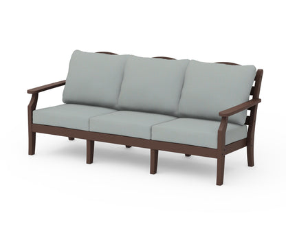 Draper James™ by  POLYWOOD® Savannah Deep Seating Sofa in Mahogany / Spa