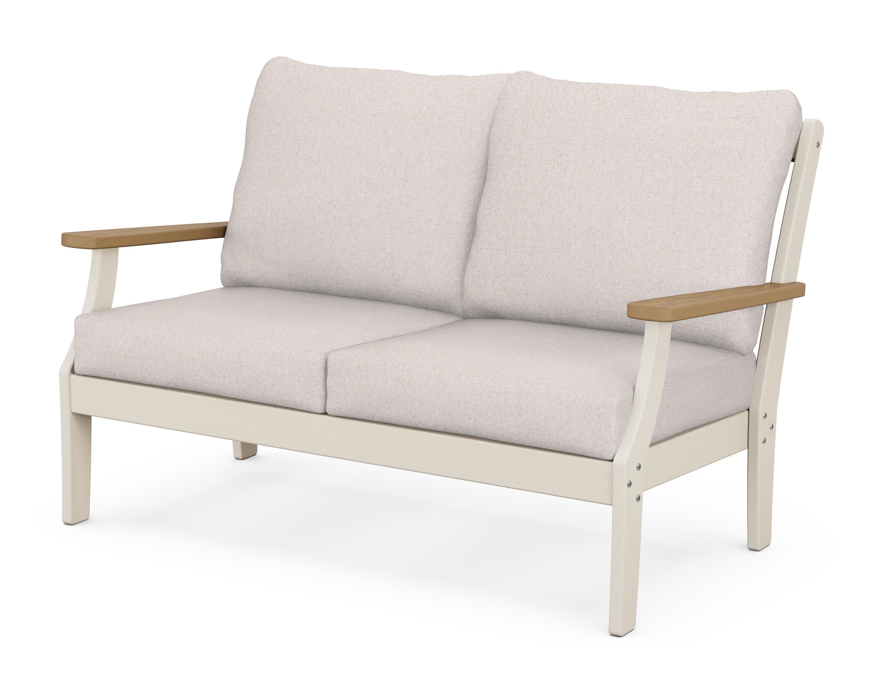 POLYWOOD® Braxton Deep Seating Loveseat in Sand / Natural / Dune Burlap