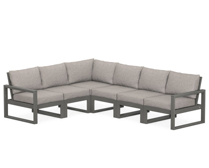 POLYWOOD® EDGE 6-Piece Modular Deep Seating Set in Slate Grey / Weathered Tweed