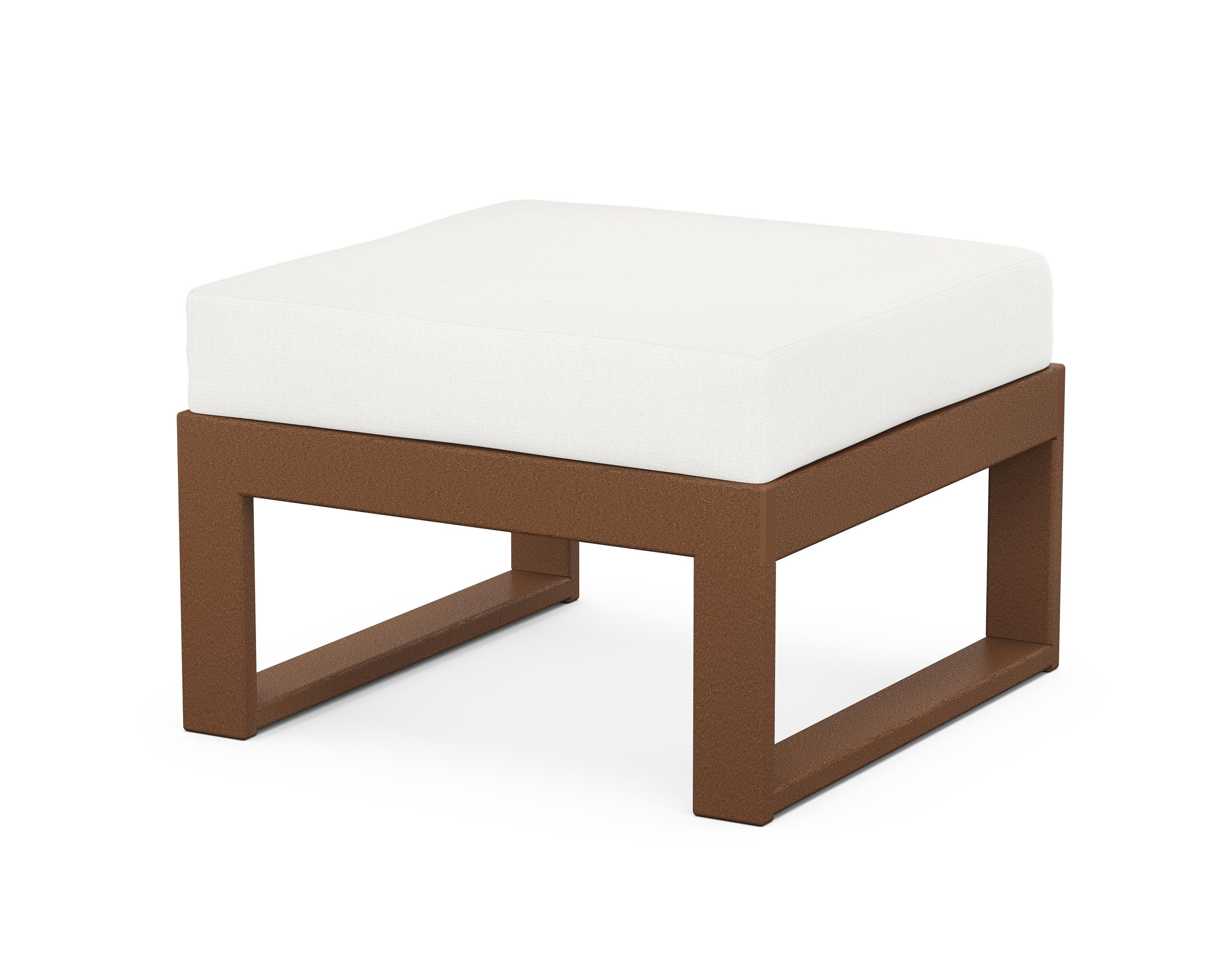 Unbranded Modular Ottoman - Modern in Teak / Natural Linen
