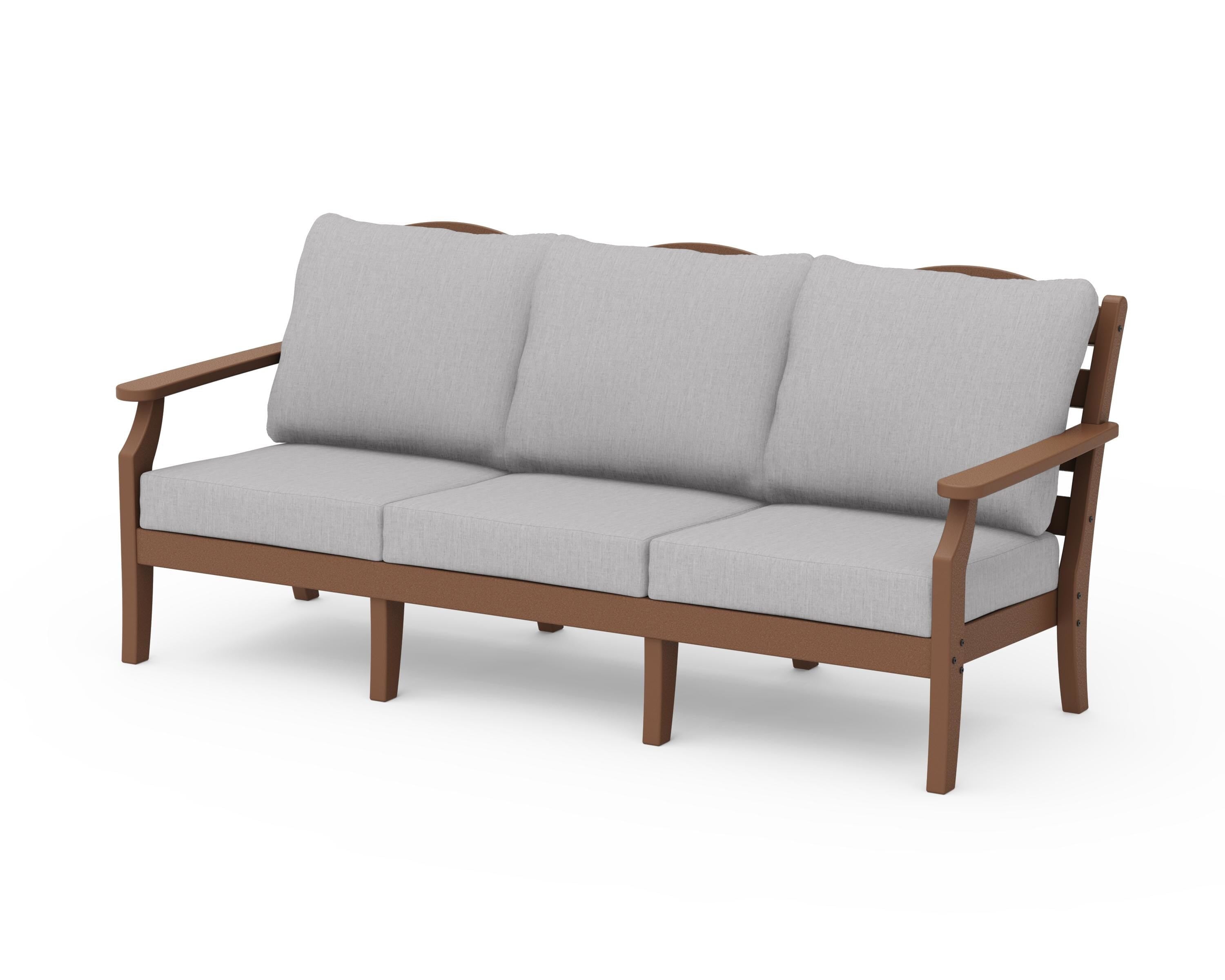 Draper James™ by  POLYWOOD® Savannah Deep Seating Sofa in Teak / Granite