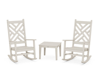 POLYWOOD® Chippendale 3-Piece Rocking Chair Set in Sand