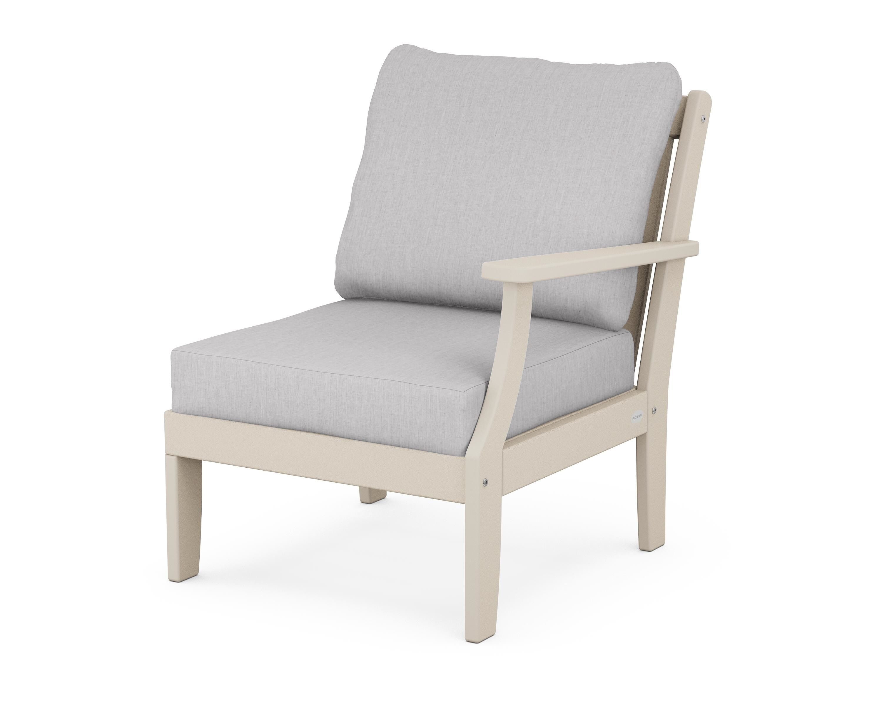 POLYWOOD® Braxton Modular Right Arm Chair in Sand / Granite