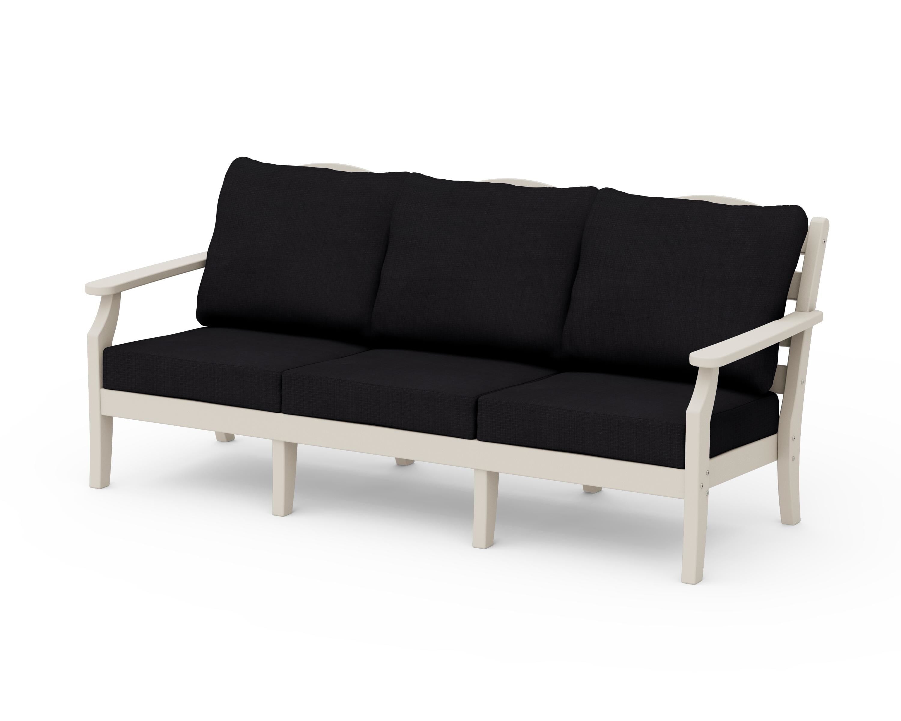 Draper James™ by  POLYWOOD® Savannah Deep Seating Sofa in Sand / Midnight Linen