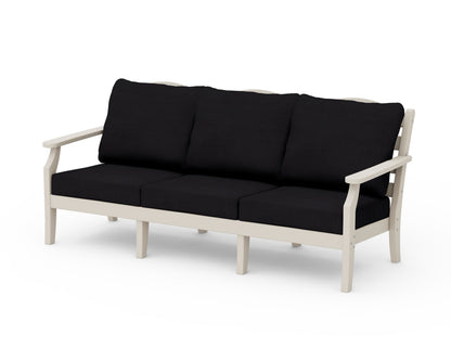 Draper James™ by  POLYWOOD® Savannah Deep Seating Sofa in Sand / Midnight Linen