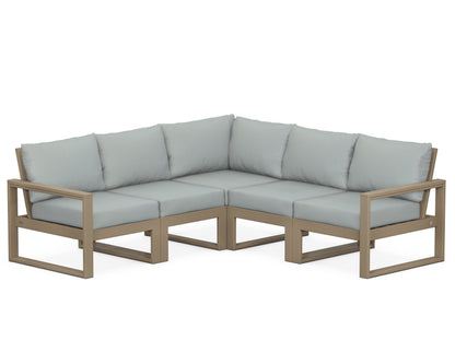 POLYWOOD® EDGE 5-Piece Modular Deep Seating Set in Vintage Sahara / Spa