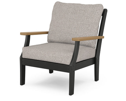 POLYWOOD® Braxton Deep Seating Chair in Black / Natural / Weathered Tweed