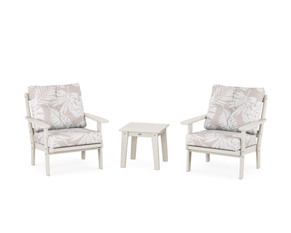 POLYWOOD® Mission 3-Piece Deep Seating Set in Sand / Leaf Dune Burlap
