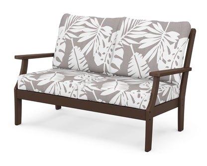 POLYWOOD® Braxton Deep Seating Loveseat in Mahogany / Leaf Grey Mist