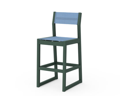 POLYWOOD® EDGE Sling Bar Side Chair in Green / Poolside Sling
