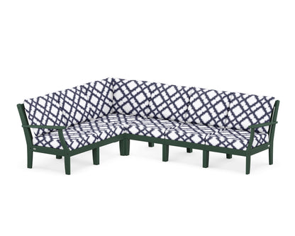 POLYWOOD® Braxton Modular 6-Piece Deep Seating Set in Green / Trellis Navy