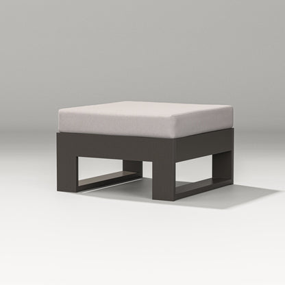 PW Designer Series Latitude Lounge Ottoman in Vintage Coffee / Dune Burlap