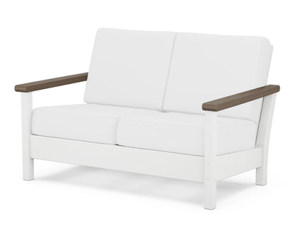 POLYWOOD® Harbour Deep Seating Loveseat in White / Kona / Natural