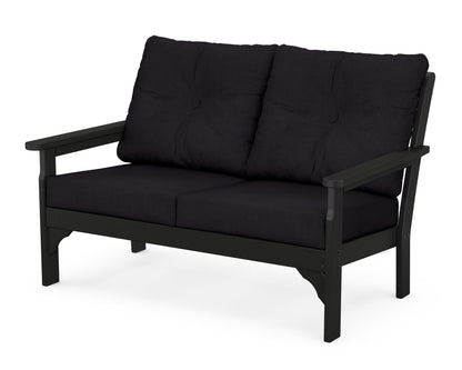 POLYWOOD® Vineyard Deep Seating Loveseat in Black / Midnight Linen