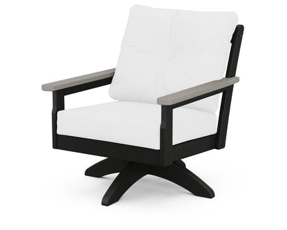 Vineyard Deep Seating Swivel Chair - Black