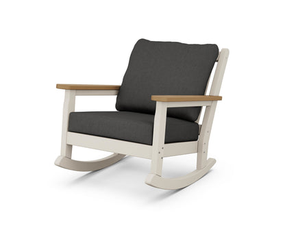 POLYWOOD® Chippendale Deep Seating Rocking Chair in Sand / Natural / Spectrum Carbon