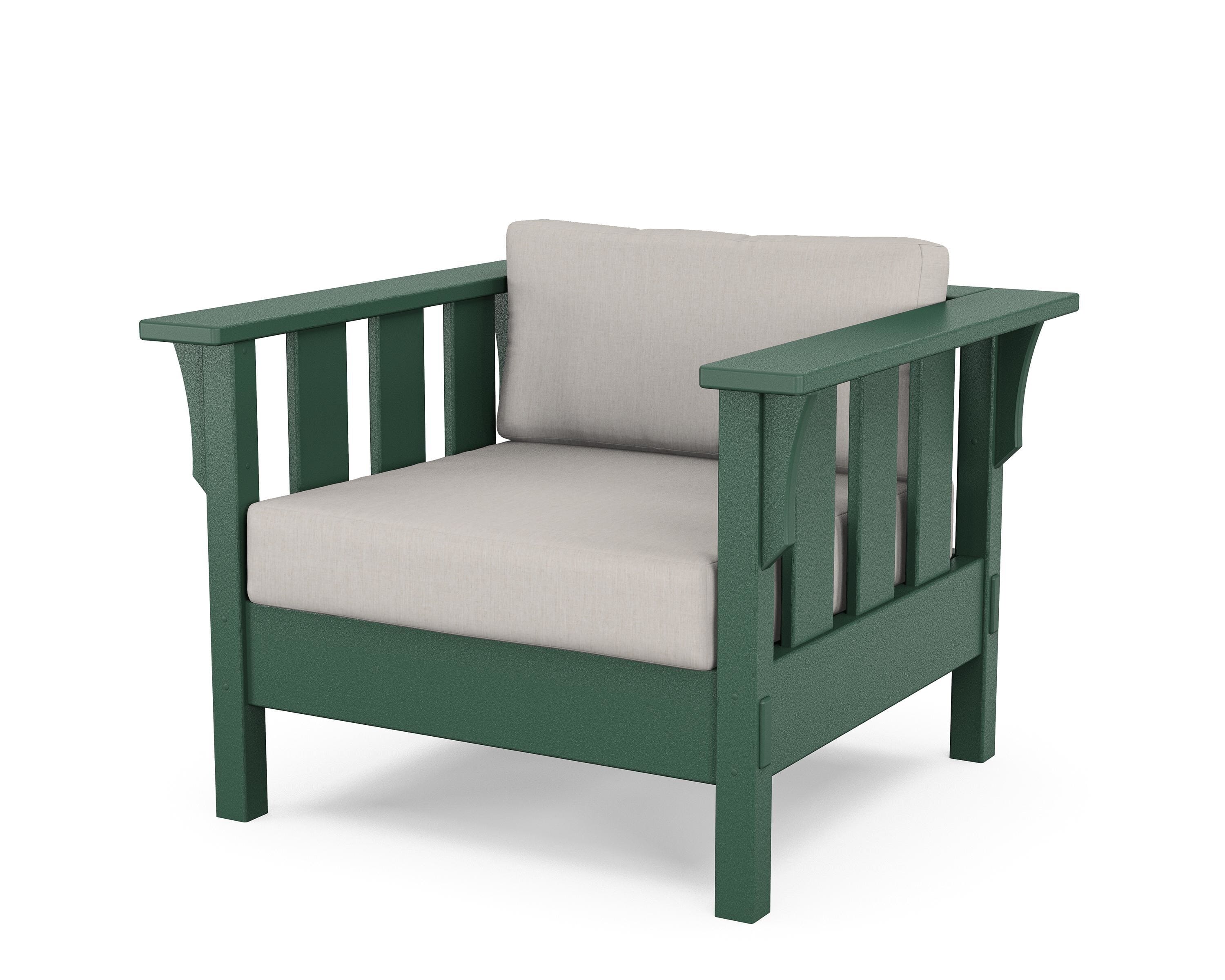 Martha Stewart by POLYWOOD® Acadia Deep Seating Chair in Green / Cast Ash