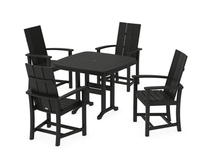 POLYWOOD® Modern Adirondack 5-Piece Dining Set in Black