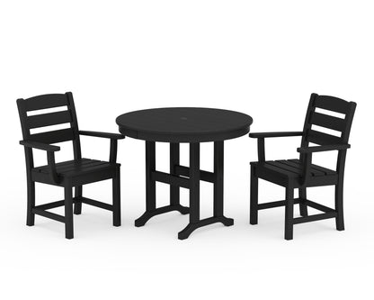 POLYWOOD® Lakeside 3-Piece Round Dining Set in Black