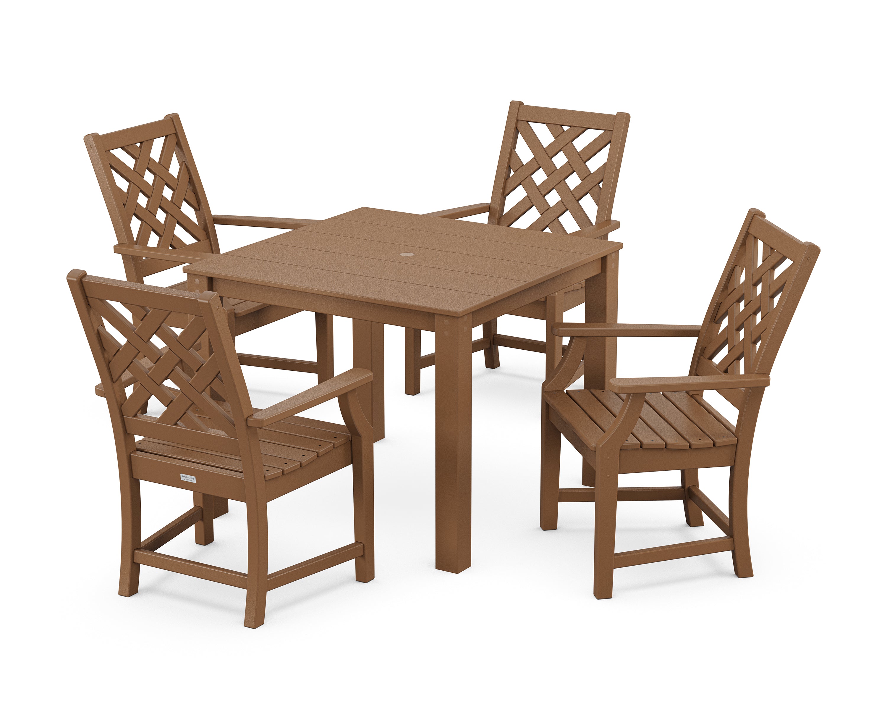 Country Living Wovendale 5-Piece Parsons Dining Set in Teak