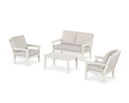 Country Living Cottage 4-Piece Deep Seating Set with Loveseat in Sand / Cast Ash