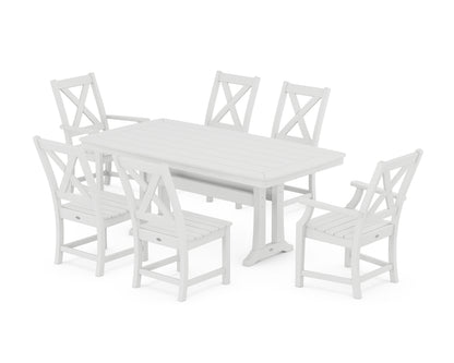 POLYWOOD® Braxton 7-Piece Dining Set with Trestle Legs in White