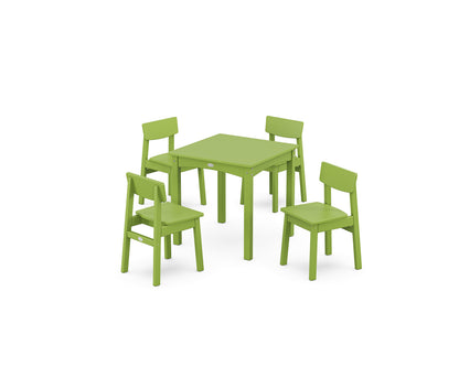POLYWOOD® Modern Studio Kids 5-Piece Dining Set in Lime