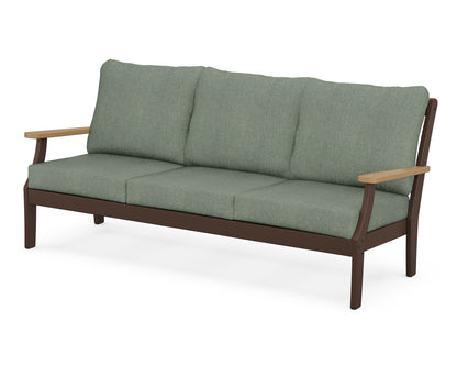 POLYWOOD® Braxton Deep Seating Sofa in Mahogany / Natural / Cast Sage
