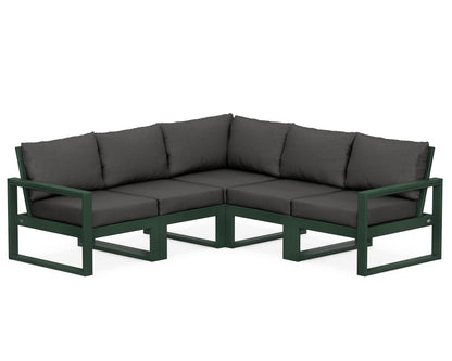 POLYWOOD® EDGE 5-Piece Modular Deep Seating Set in Green / Spectrum Carbon