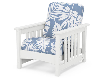 POLYWOOD® Club Mission Chair in White / Leaf Sky Blue
