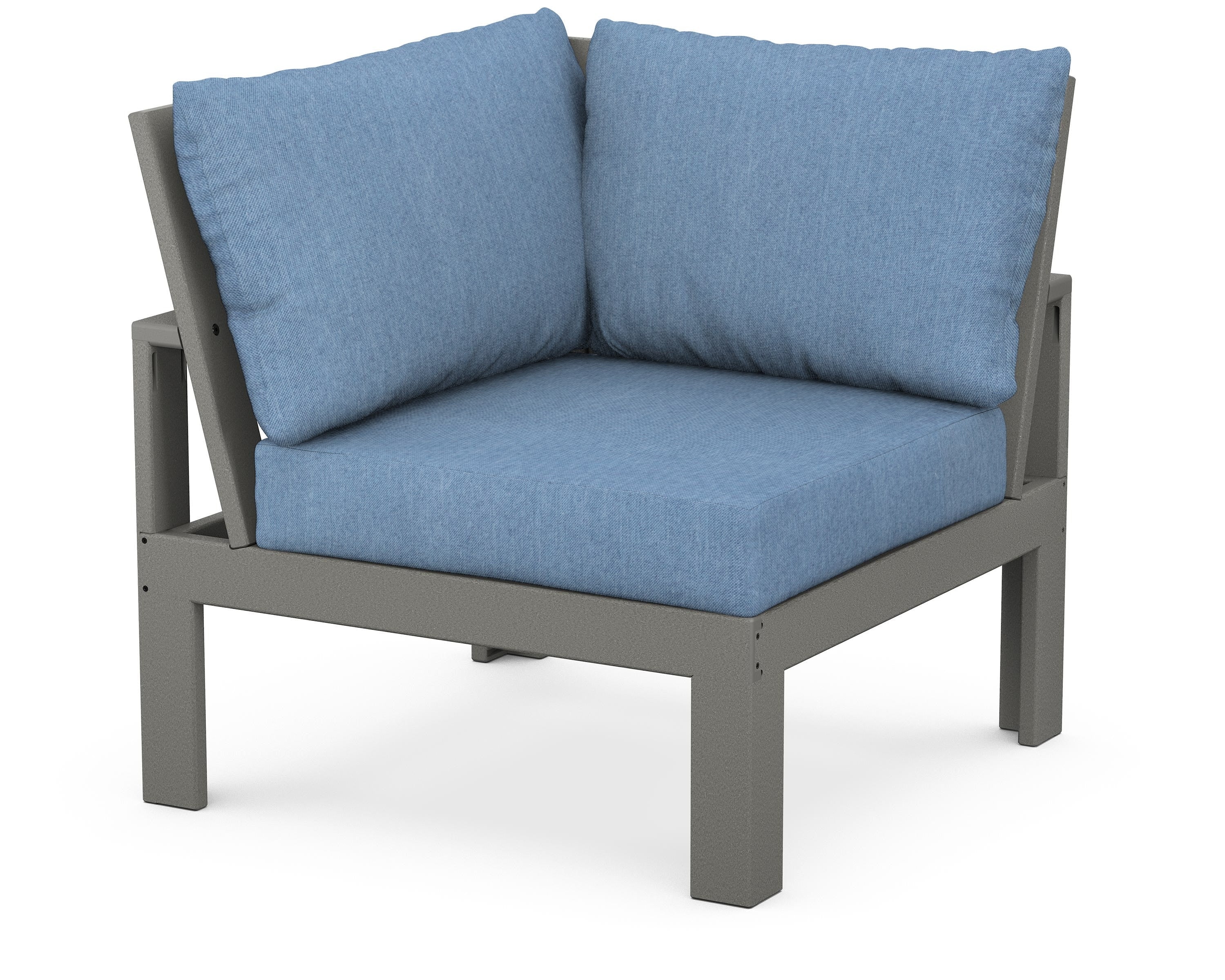 Unbranded Modular Corner Chair in Slate Grey / Sky Blue