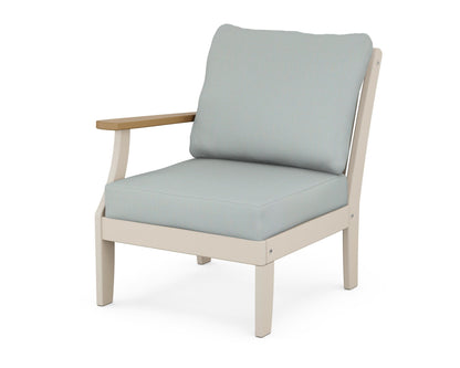 POLYWOOD® Braxton Modular Left Arm Chair in Sand / Natural / Spa