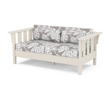 Martha Stewart by POLYWOOD® Acadia Deep Seating Loveseat in Sand / Leaf Grey Mist