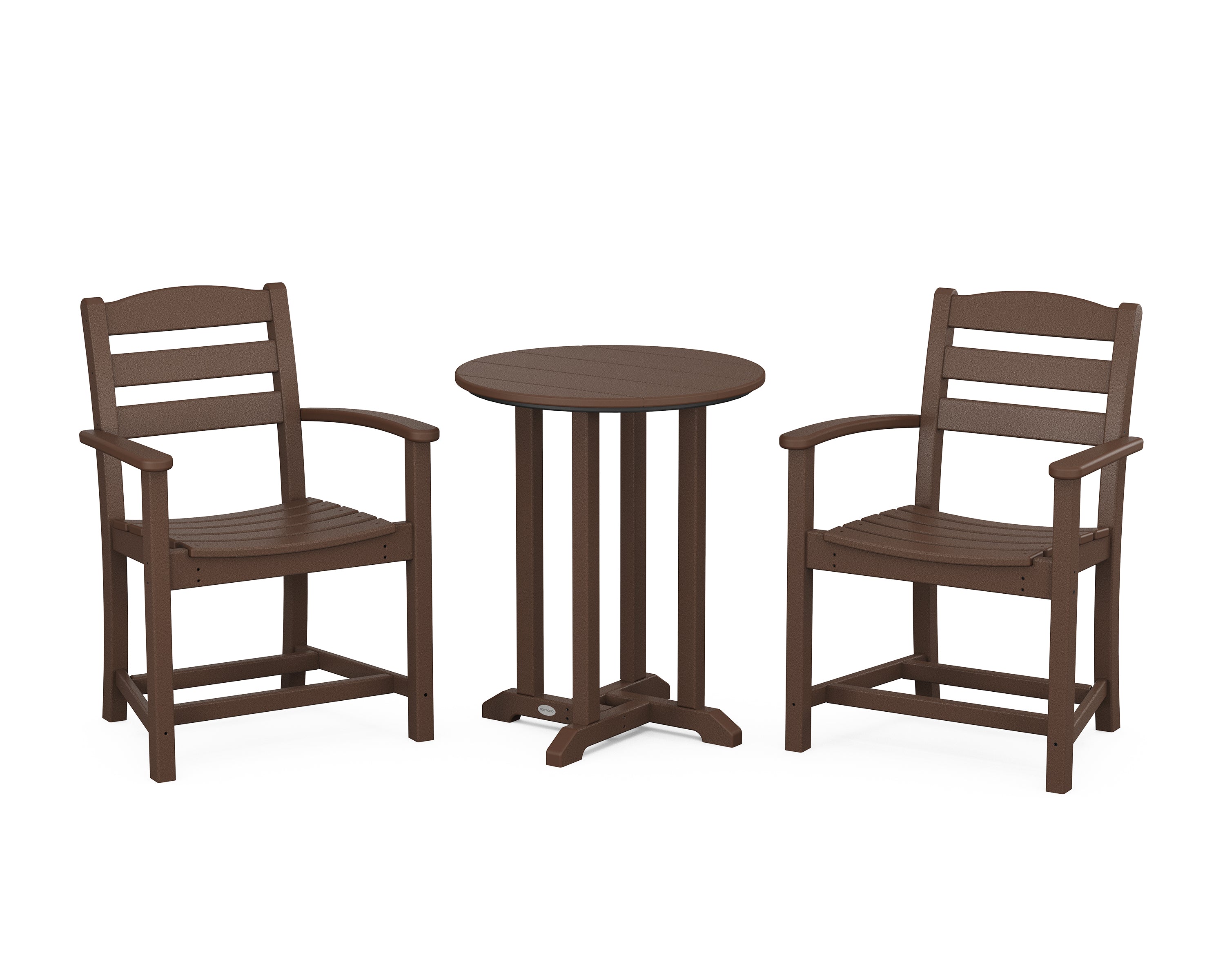 POLYWOOD® La Casa Café 3-Piece Round Bistro Dining Set in Mahogany