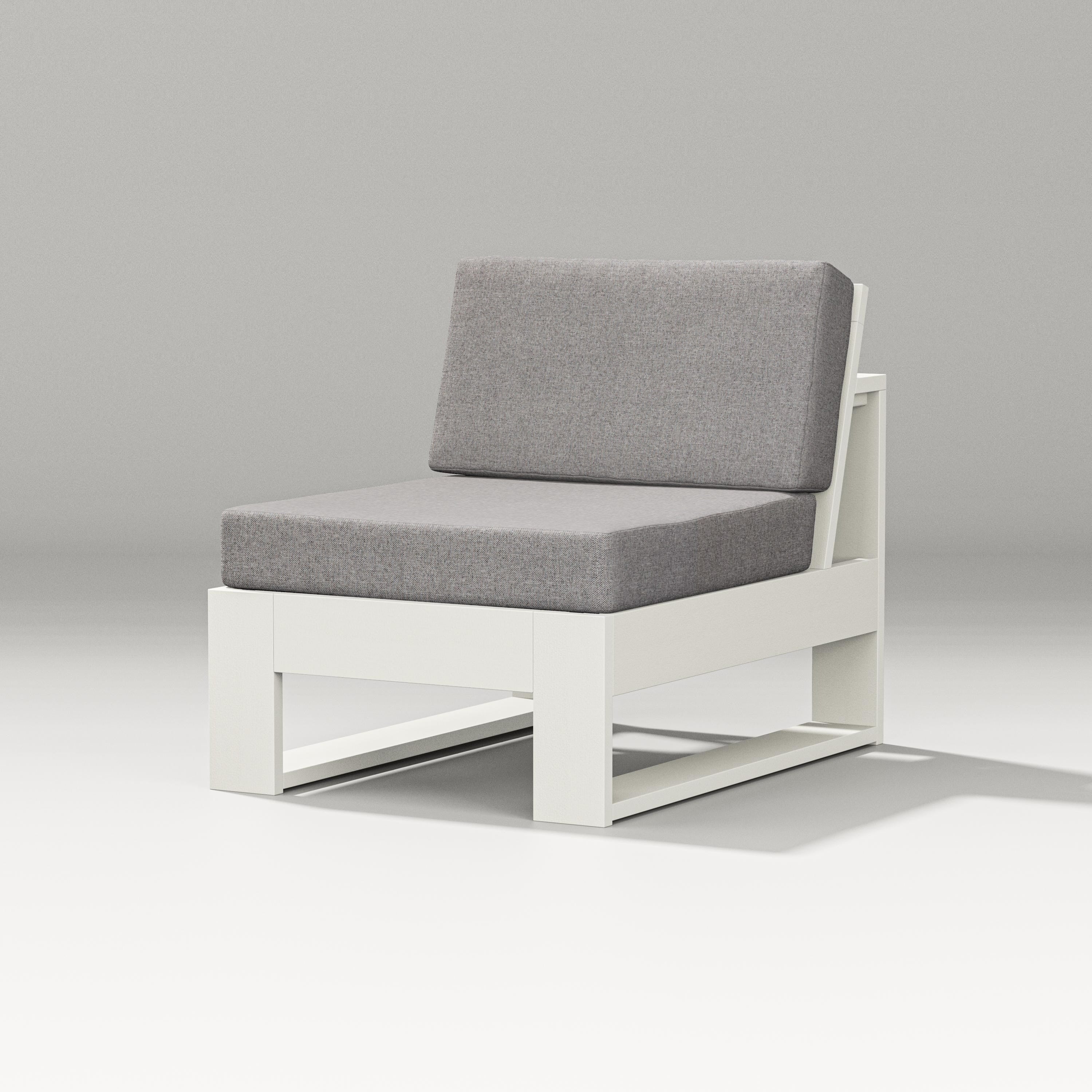 PW Designer Series Latitude Modular Armless Chair in Vintage White / Grey Mist