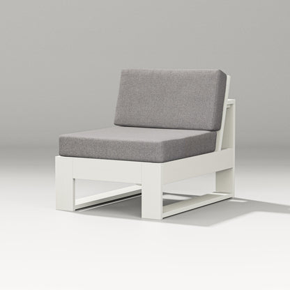 PW Designer Series Latitude Modular Armless Chair in Vintage White / Grey Mist