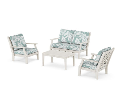 Country Living Wovendale 4-Piece Deep Seating Set with Loveseat in Sand / Leaf Glacier Spa