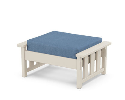 Martha Stewart by POLYWOOD® Acadia Deep Seating Ottoman in Sand / Sky Blue