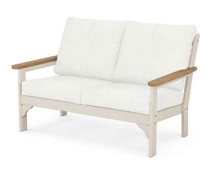 POLYWOOD® Vineyard Deep Seating Loveseat in Sand / Natural / Natural Linen