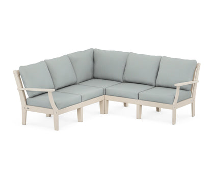 POLYWOOD® Braxton Modular 5-Piece Deep Seating Set in Sand / Spa