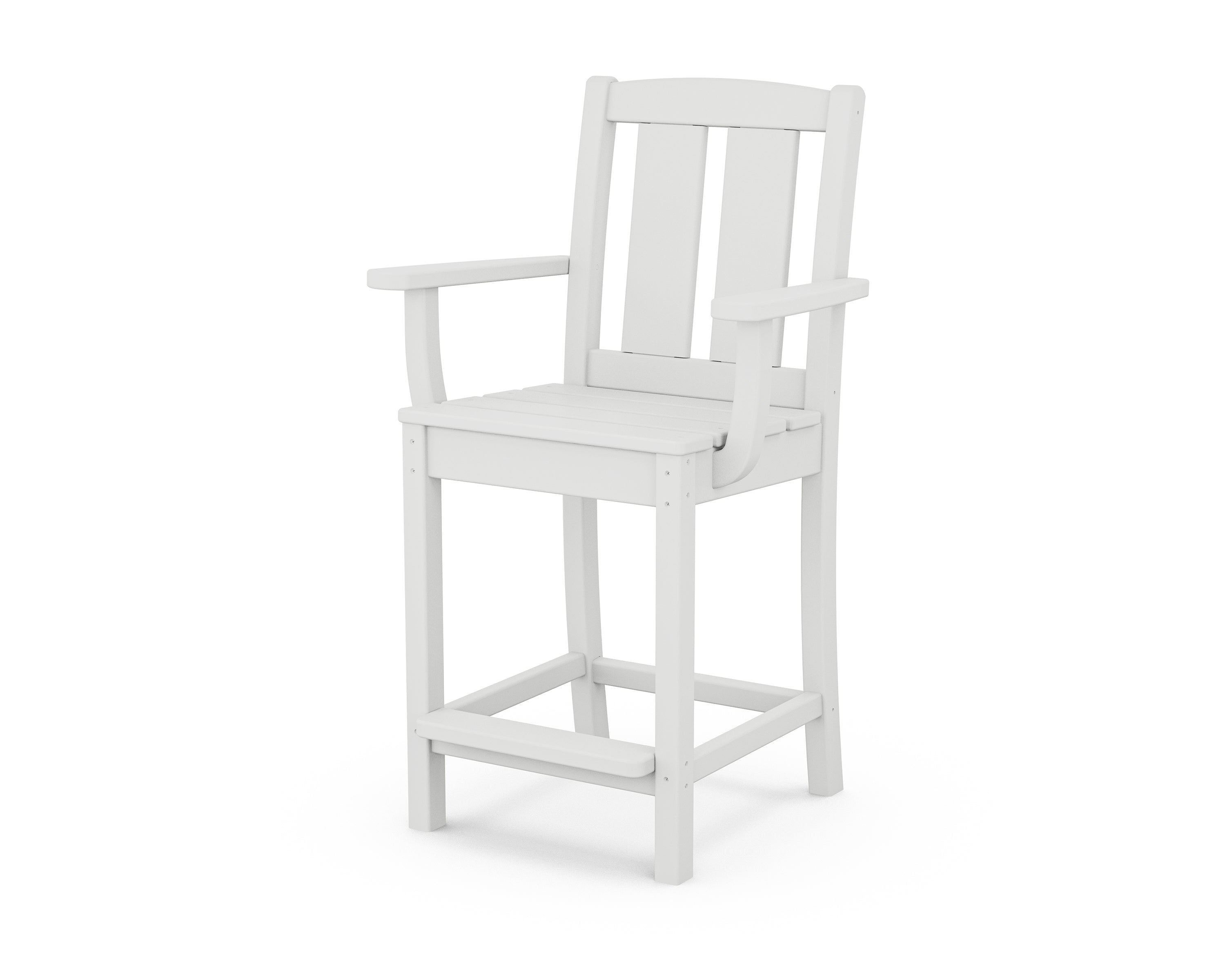 POLYWOOD® Mission Counter Arm Chair in White