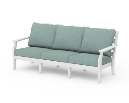 Draper James™ by  POLYWOOD® Savannah Deep Seating Sofa in White / Glacier Spa