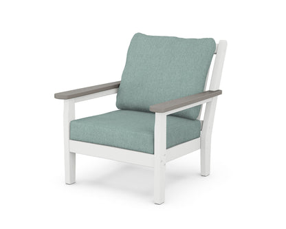 POLYWOOD® Chippendale Deep Seating Chair in White / Driftwood / Glacier Spa